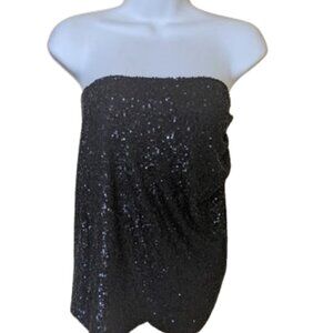 Black Sequined Tube Top Boob Top Size Small